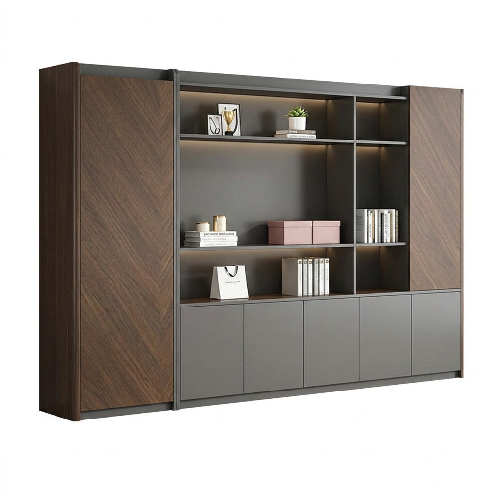 Executive L-Shaped Desk: 5cm Thick Top with LED & Media Hub | 1.6m-3.4m