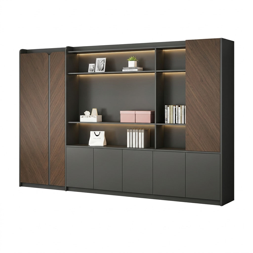 Executive L-Shaped Desk: 5cm Thick Top with LED & Media Hub | 1.6m-3.4m