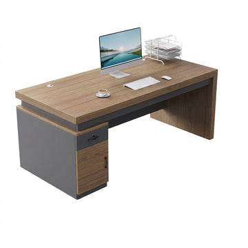 Modern Office Desk 120-180cm Executive Manager Workstation Walnut Walnut Wood