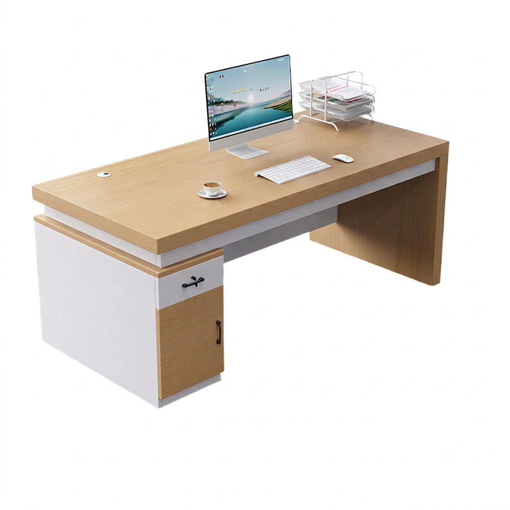 Modern Office Desk 120-180cm Executive Manager Workstation Walnut Walnut Wood