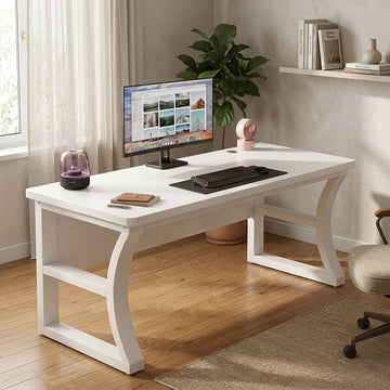 Rectangular Executive Desk Home Office Study Table Walnut Desk Mobile Cabinet