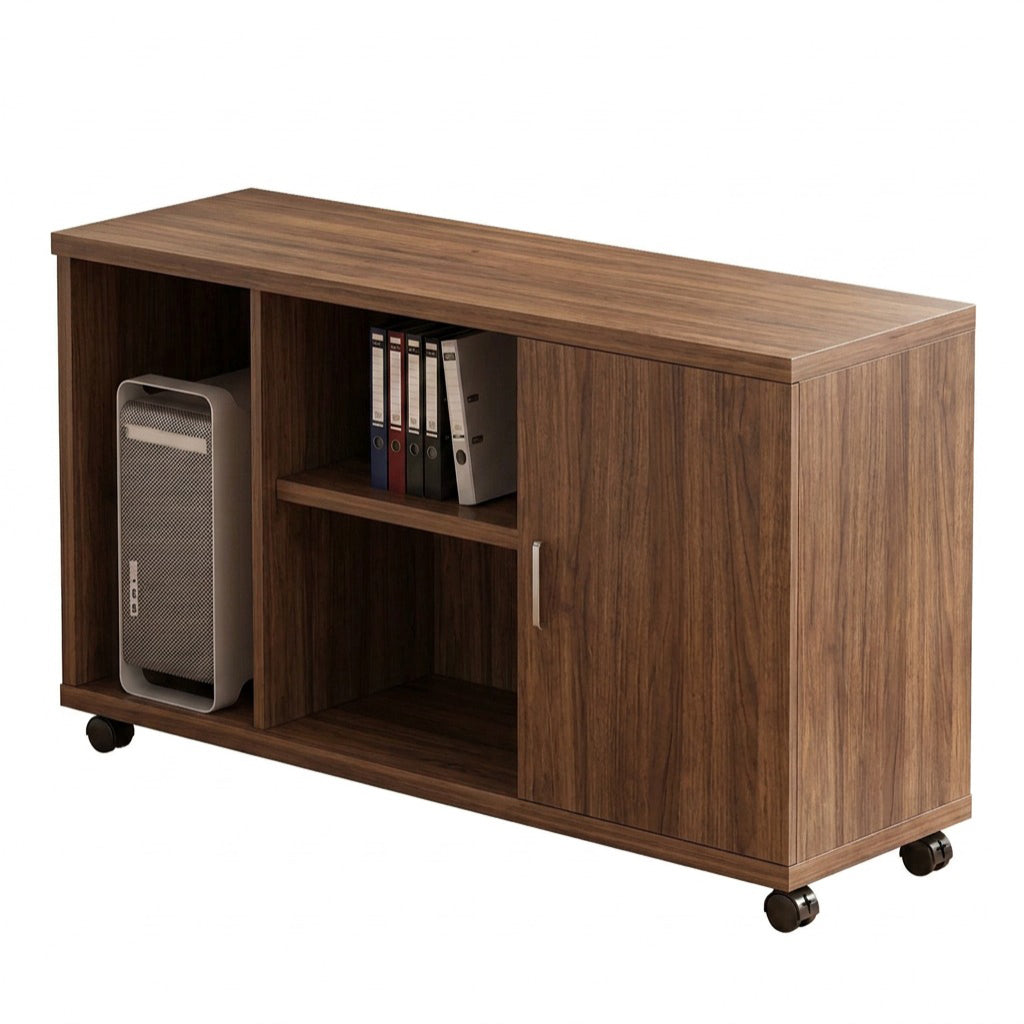 Rectangular Executive Desk Home Office Study Table Walnut Desk Mobile Cabinet