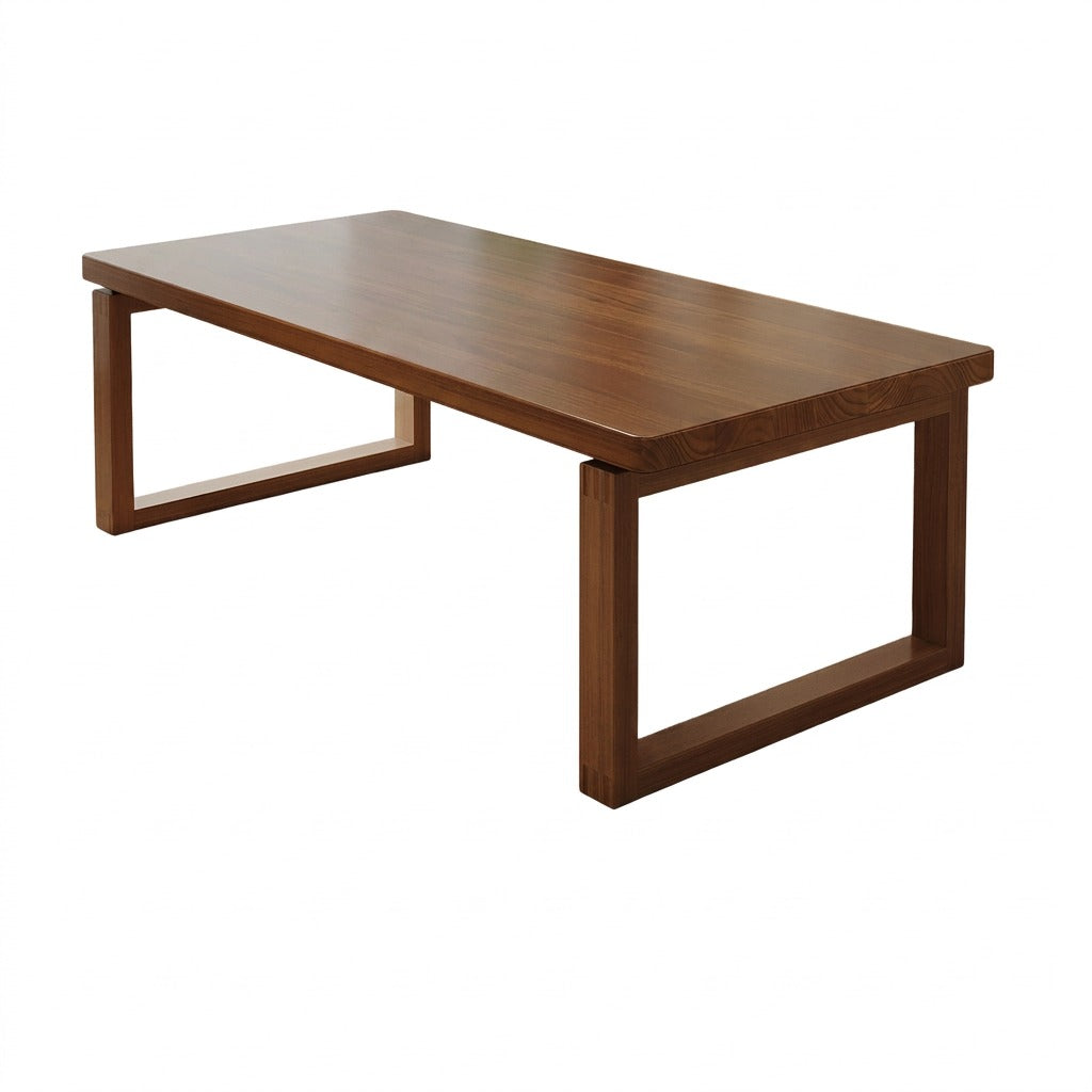 Solid Wood Desk 4.5cm Thick Dining Table Boardroom Meeting Desk Matching Chairs