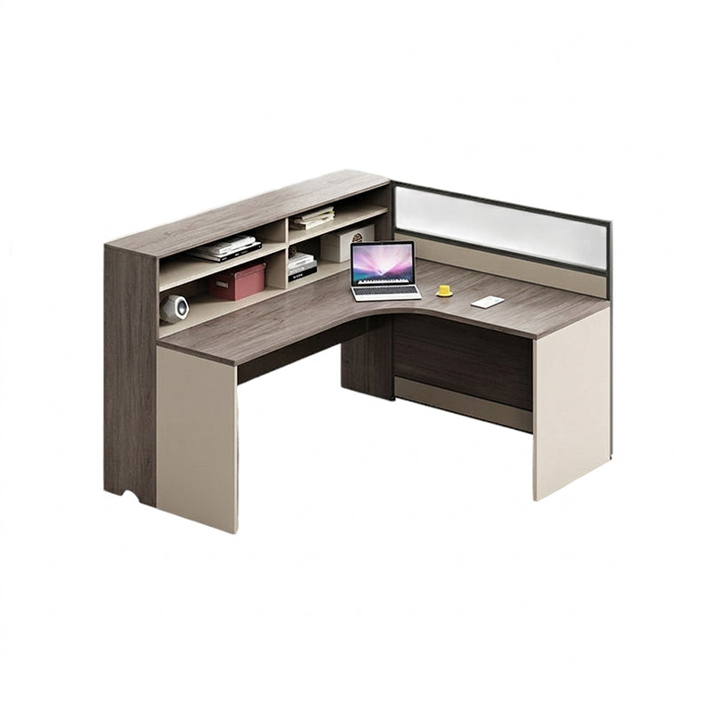 L Shaped Office Workstation & Desk with Partition 4 6 Person Staff Corner & Office Desk and Chair