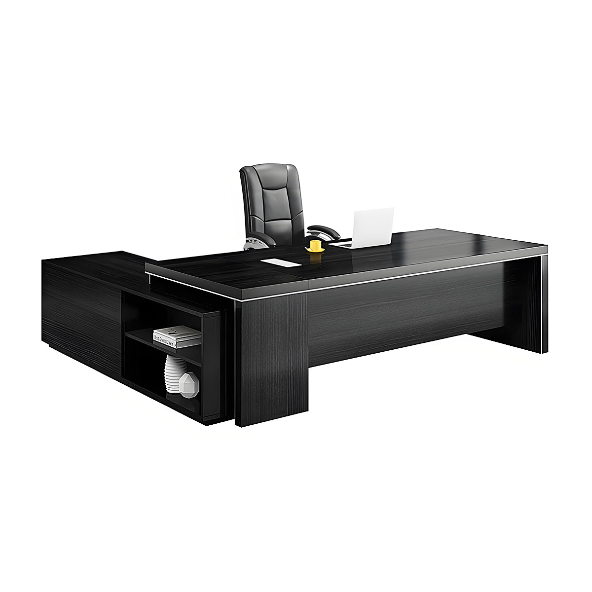 BDLFurniture Modern L Shaped Executive Desk Set Office Table Cabinet Chair 1.8m to 2.6m