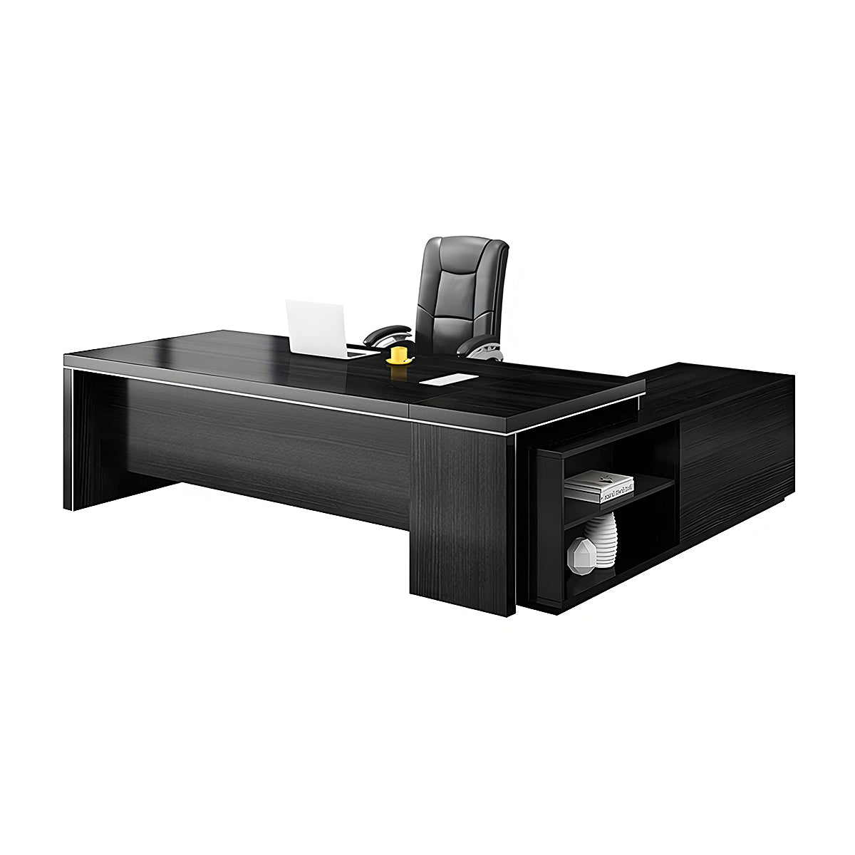 BDLFurniture Modern L Shaped Executive Desk Set Office Table Cabinet Chair 1.8m to 2.6m