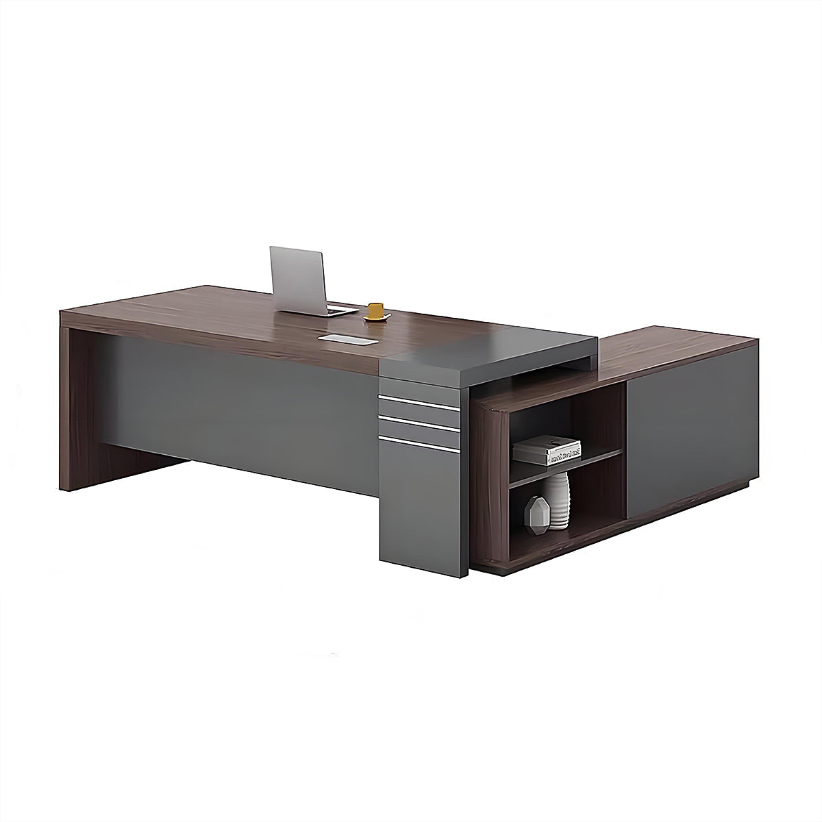 BDLFurniture Modern L Shaped Executive Desk Set Office Table Cabinet Chair 1.8m to 2.6m