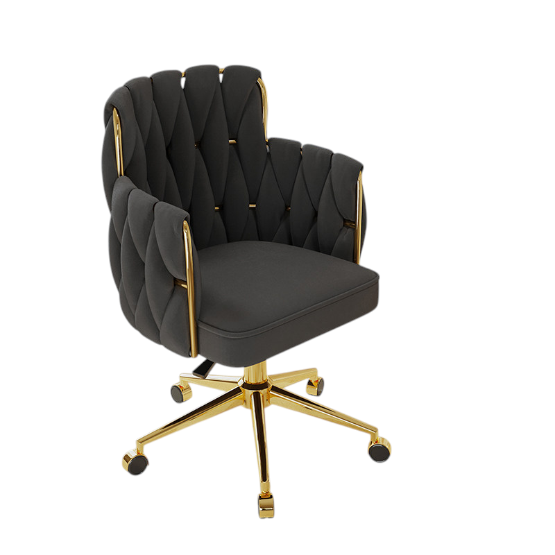 Modern Vanity Desk Chair Gold Fixed Base or 5 Star Swivel Gas Lift 10cm Chair Office