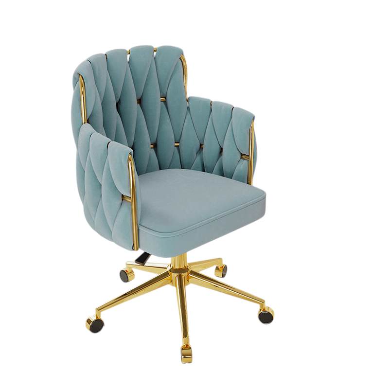 Modern Vanity Desk Chair Gold Fixed Base or 5 Star Swivel Gas Lift 10cm Chair Office