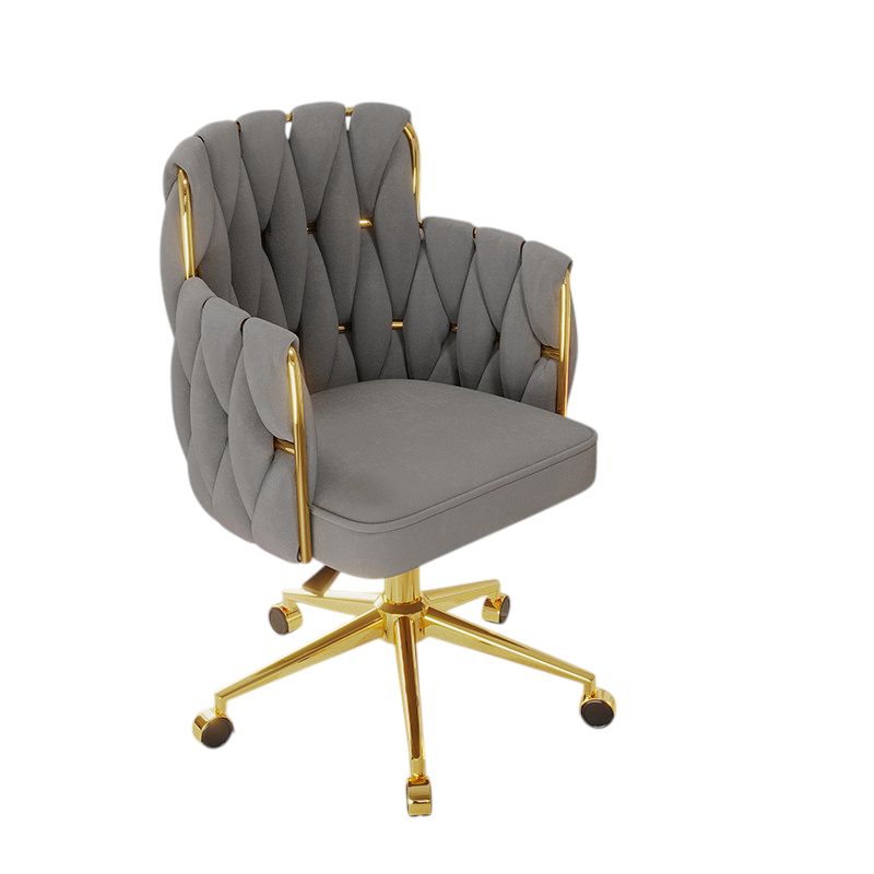 Modern Vanity Desk Chair Gold Fixed Base or 5 Star Swivel Gas Lift 10cm Chair Office