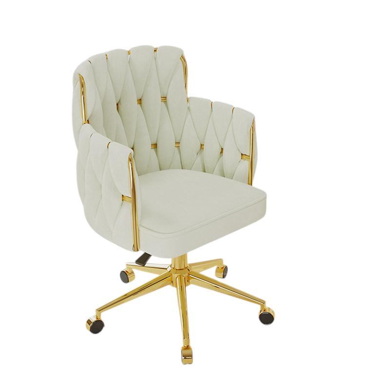 Modern Vanity Desk Chair Gold Fixed Base or 5 Star Swivel Gas Lift 10cm Chair Office