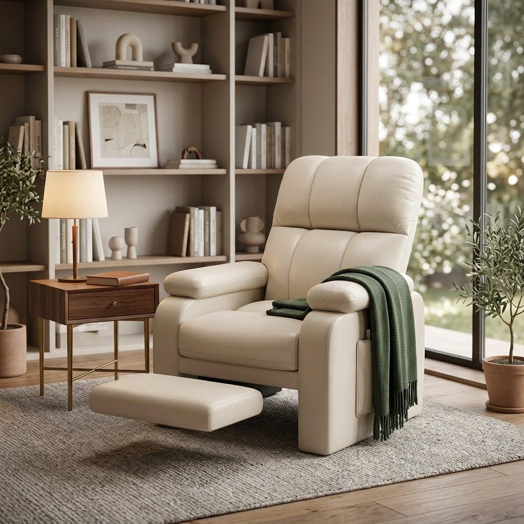 Single Sofa Armchair Lounge Chair with Footrest Home Office Bedroom Modern