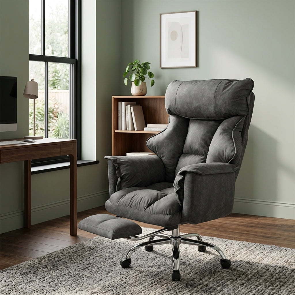 Ergonomic Office Chair Gaming Desk Seat Reclining Executive Sofa Footrest Swivel