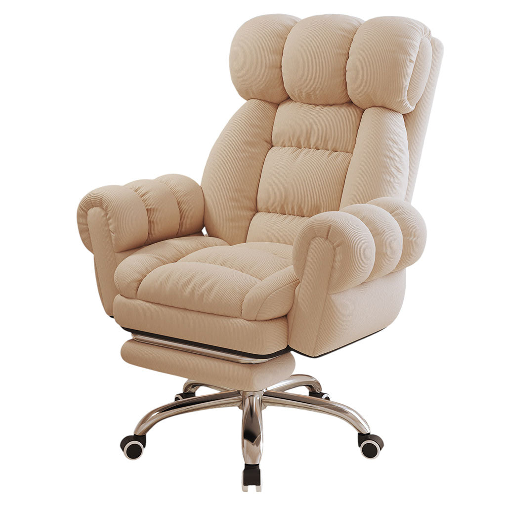 Ergonomic Desk Chair Reclining Home Office Sofa Chair With Footrest White & Green