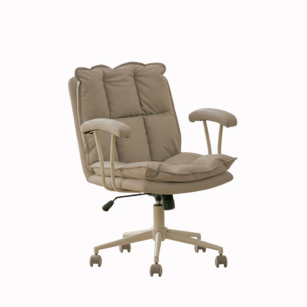 Ergonomic Office Chair with Adjustable Height, 360° Swivel and Leather Upholstery