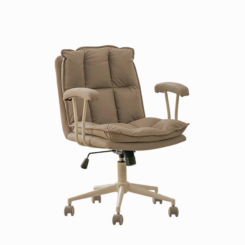 Ergonomic Office Chair with Adjustable Height, 360° Swivel and Leather Upholstery