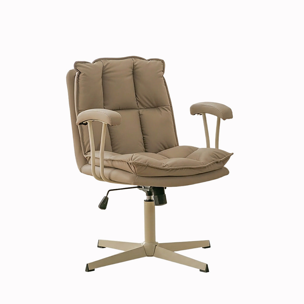 Ergonomic Office Chair with Adjustable Height, 360° Swivel and Leather Upholstery