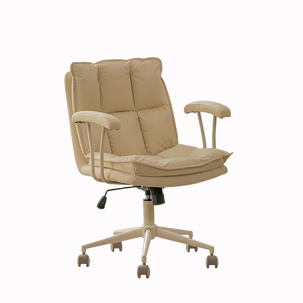 Ergonomic Office Chair with Adjustable Height, 360° Swivel and Leather Upholstery