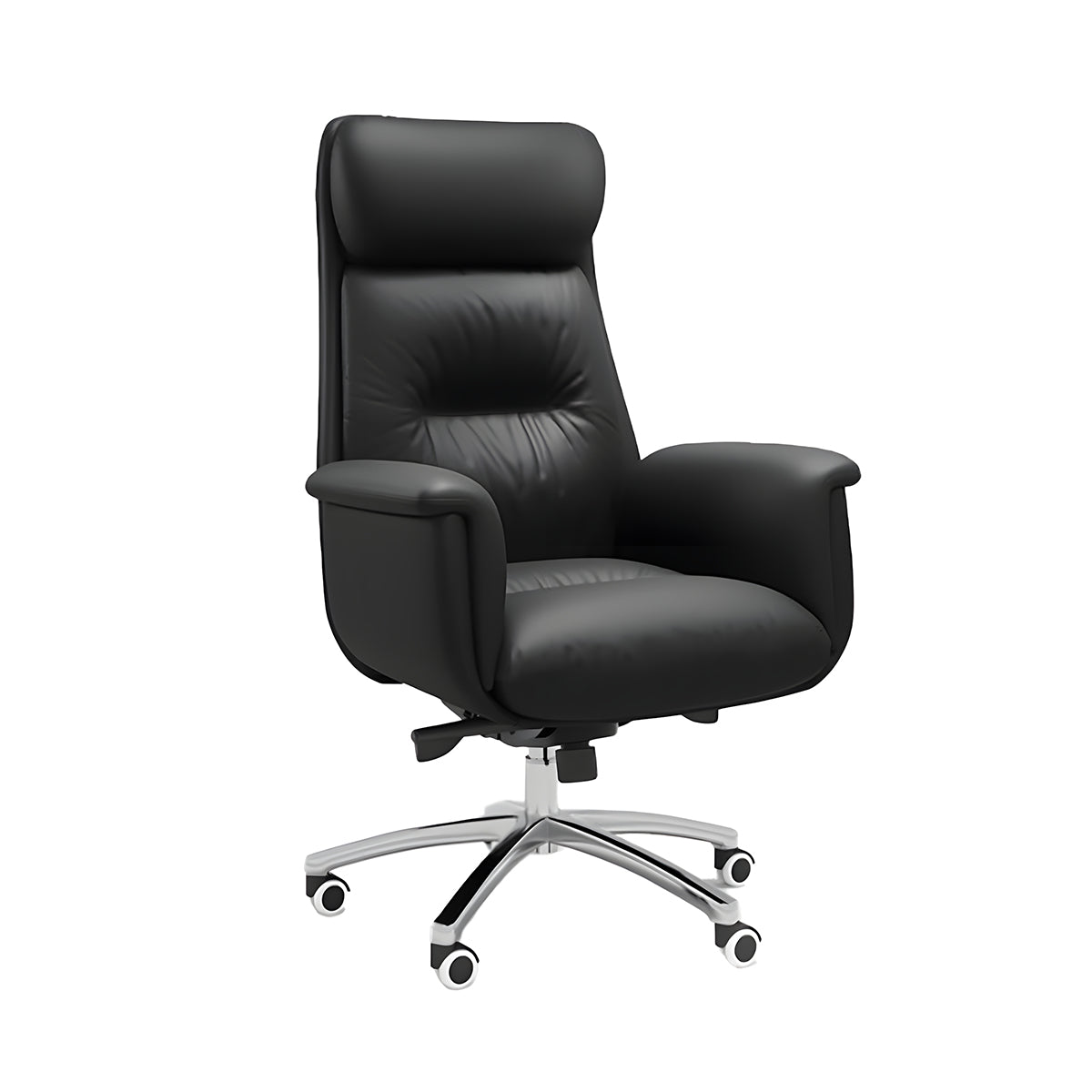Executive Leather Office Chair & Desk Chair Reclining Steel Base Comfortable Long Hour Chair