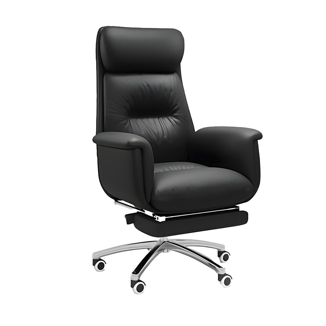 Executive Leather Office Chair & Desk Chair Reclining Steel Base Comfortable Long Hour Chair