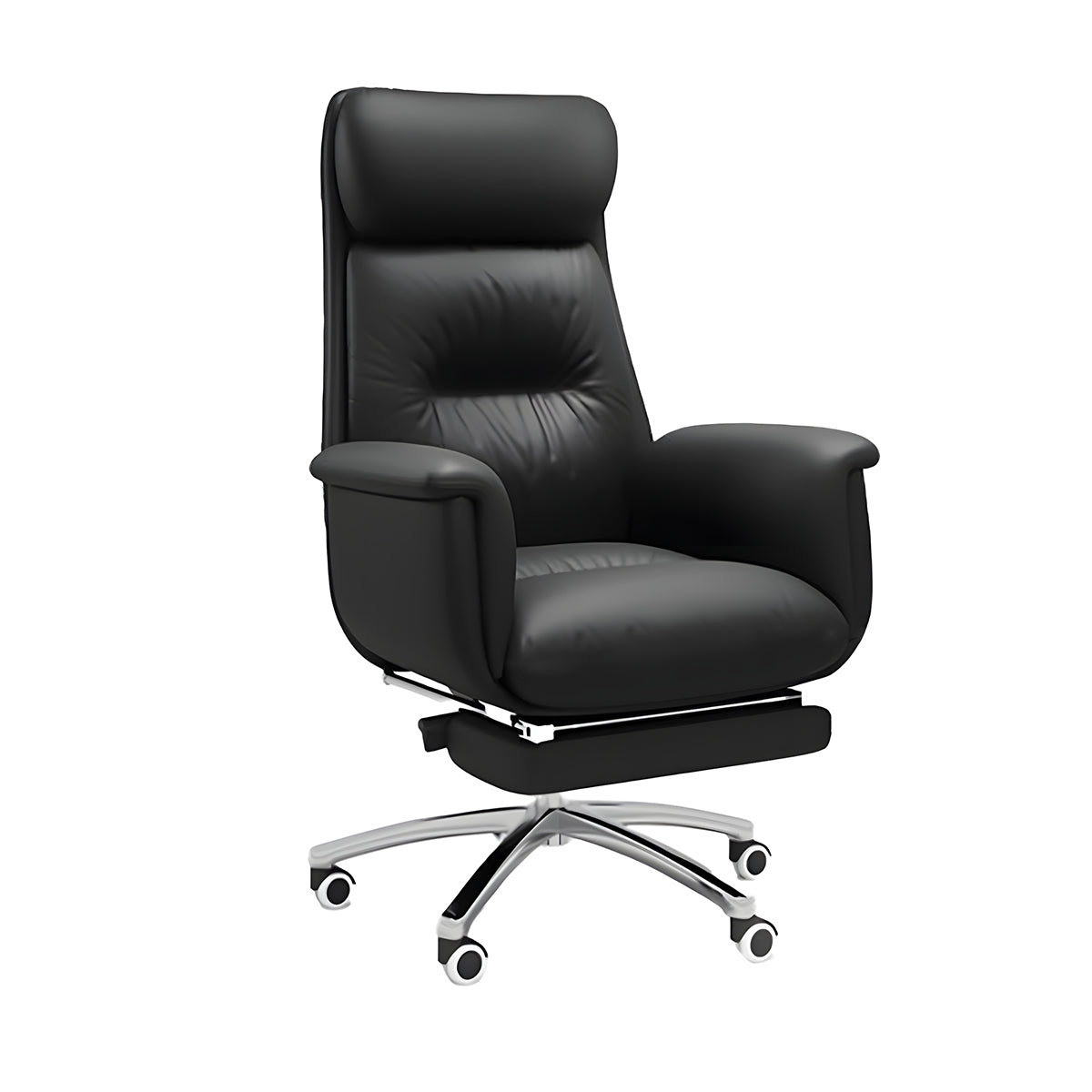 Executive Leather Office Chair & Desk Chair Reclining Steel Base Comfortable Long Hour Chair