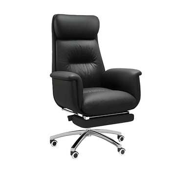 Executive Leather Office Chair & Desk Chair Reclining Steel Base Comfortable Long Hour Chair