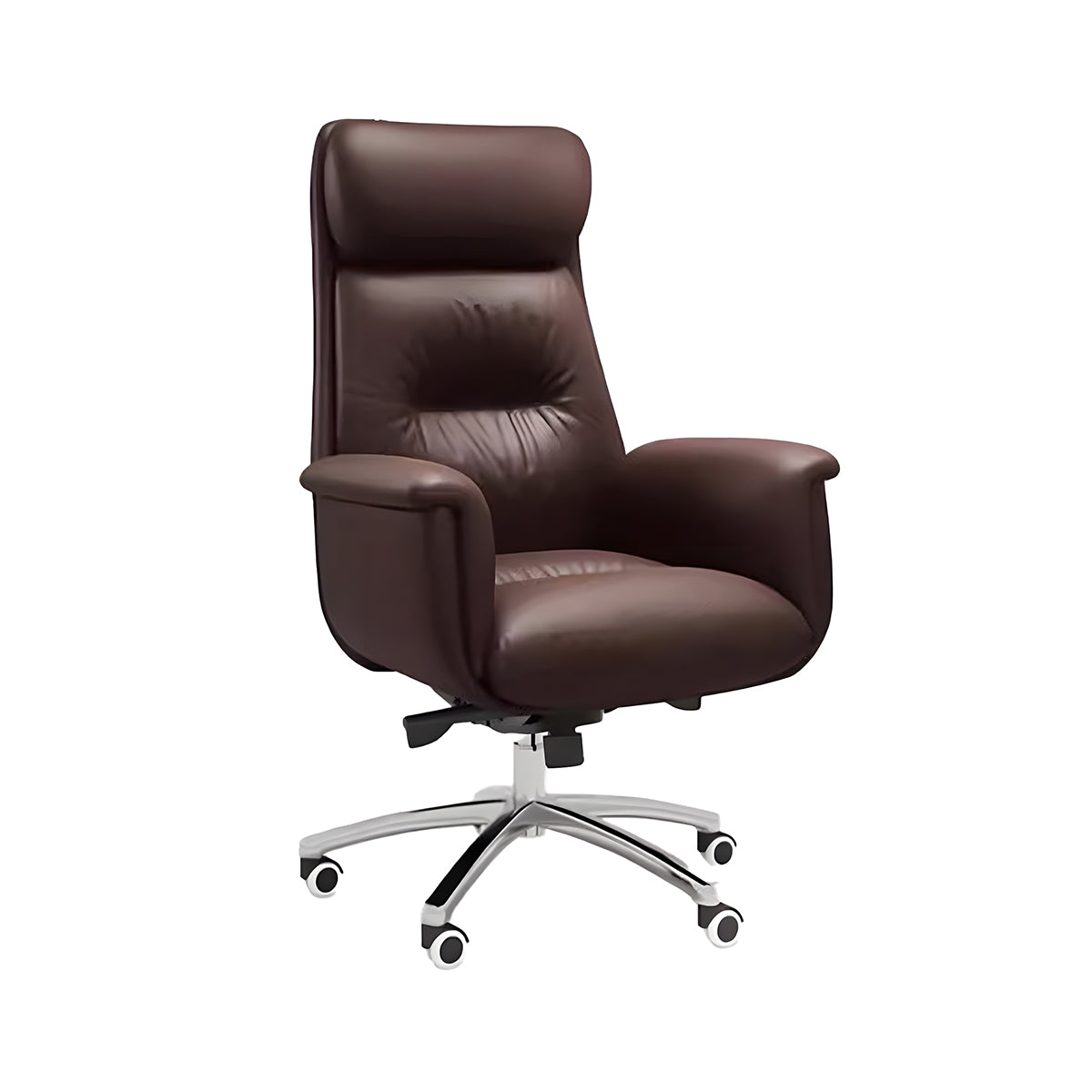 Executive Leather Office Chair & Desk Chair Reclining Steel Base Comfortable Long Hour Chair