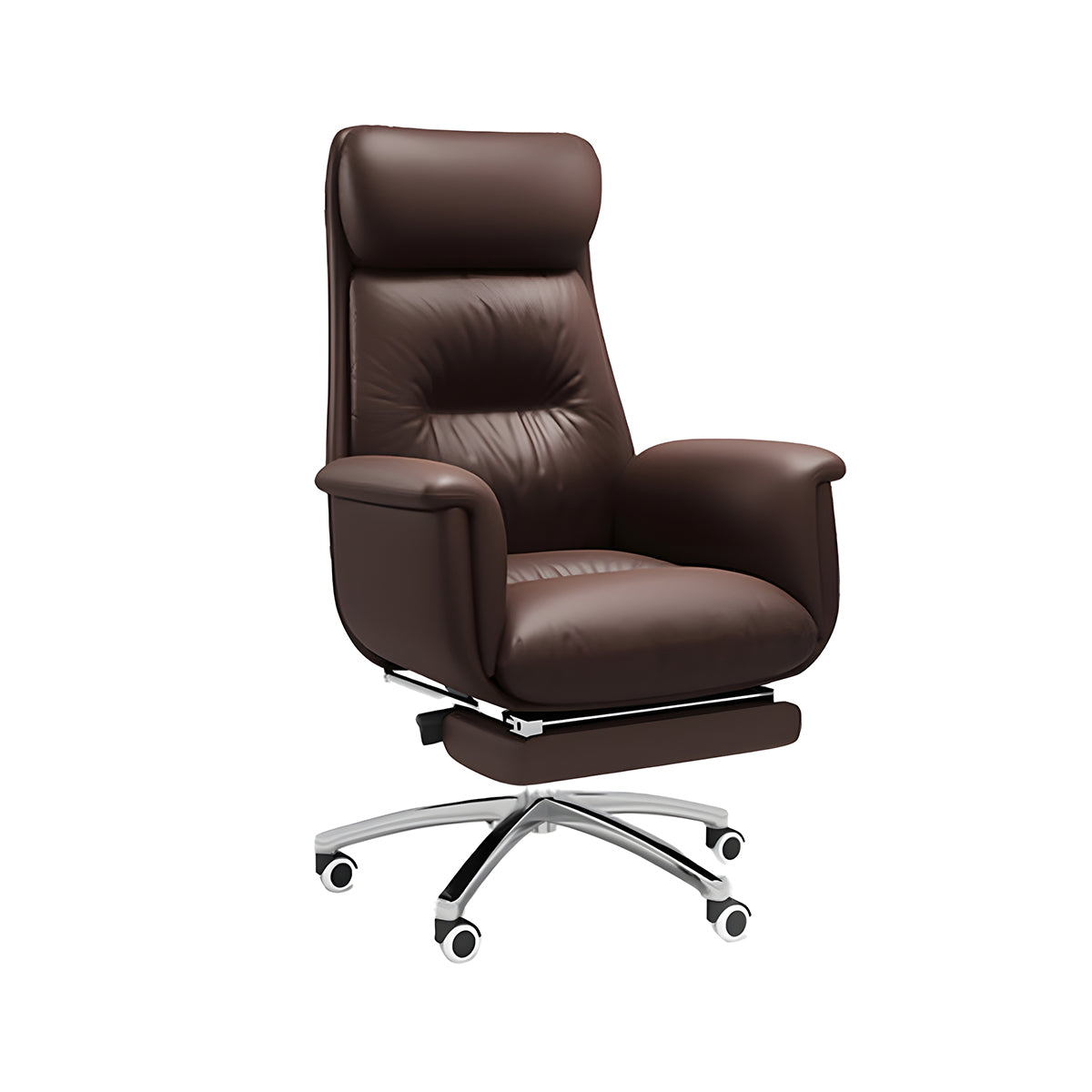 Executive Leather Office Chair & Desk Chair Reclining Steel Base Comfortable Long Hour Chair