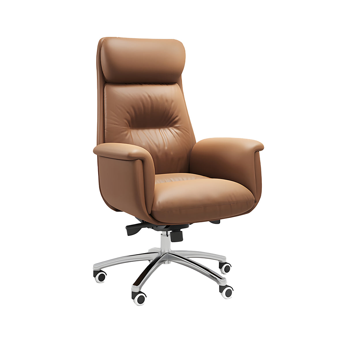 Executive Leather Office Chair & Desk Chair Reclining Steel Base Comfortable Long Hour Chair