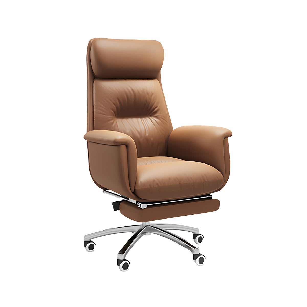 Executive Leather Office Chair & Desk Chair Reclining Steel Base Comfortable Long Hour Chair