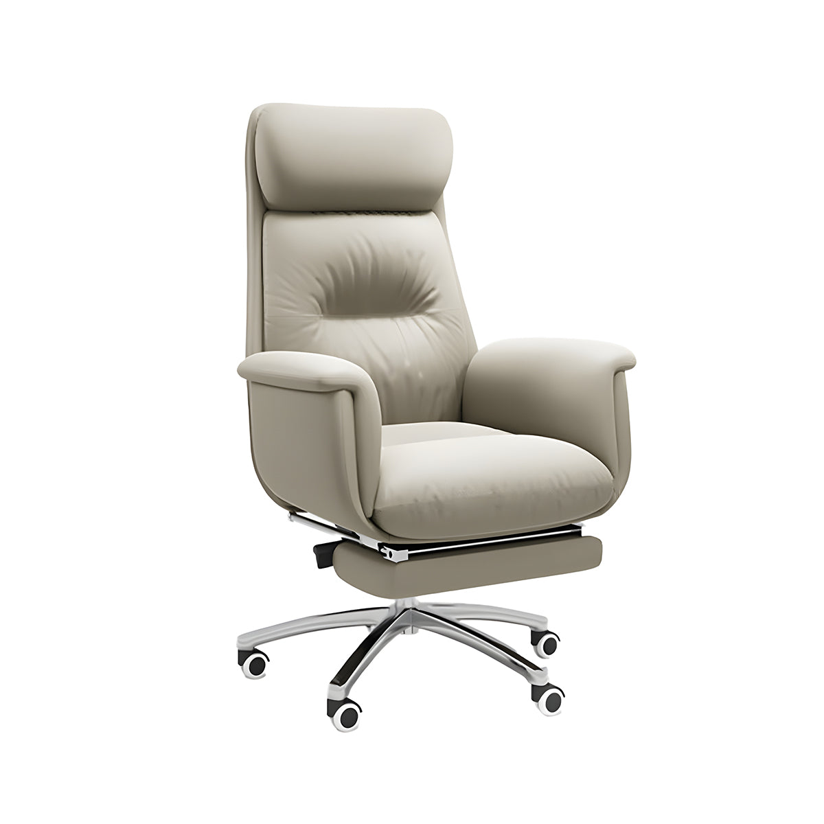 Executive Leather Office Chair & Desk Chair Reclining Steel Base Comfortable Long Hour Chair