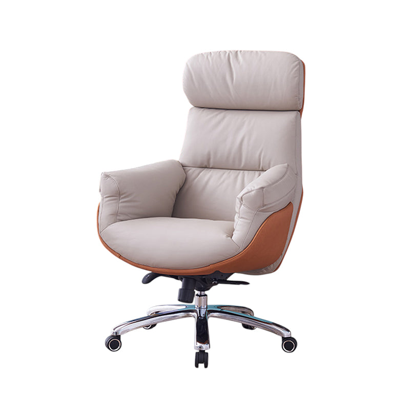 Executive Leather Office Chair & Desk Chair Reclining Swivel Height Commercial Leather Chair
