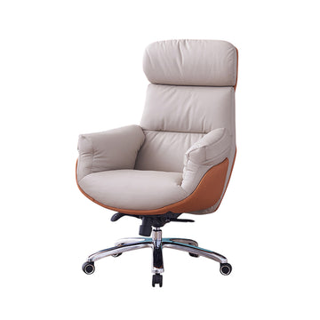 Executive Leather Office Chair & Desk Chair Reclining Swivel Height Commercial Leather Chair