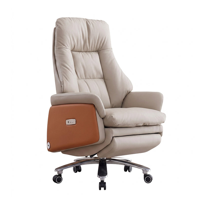 Executive Leather Office Chair & Desk Chair Reclining Swivel Height Commercial Leather Chair