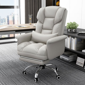 Ergonomic Reclining Office Chair, 360° Swivel, Adjustable Height, Optional Footrest