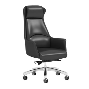 Executive Office Chair High-Back Swivel Desk Chair in PU or Genuine Leather
