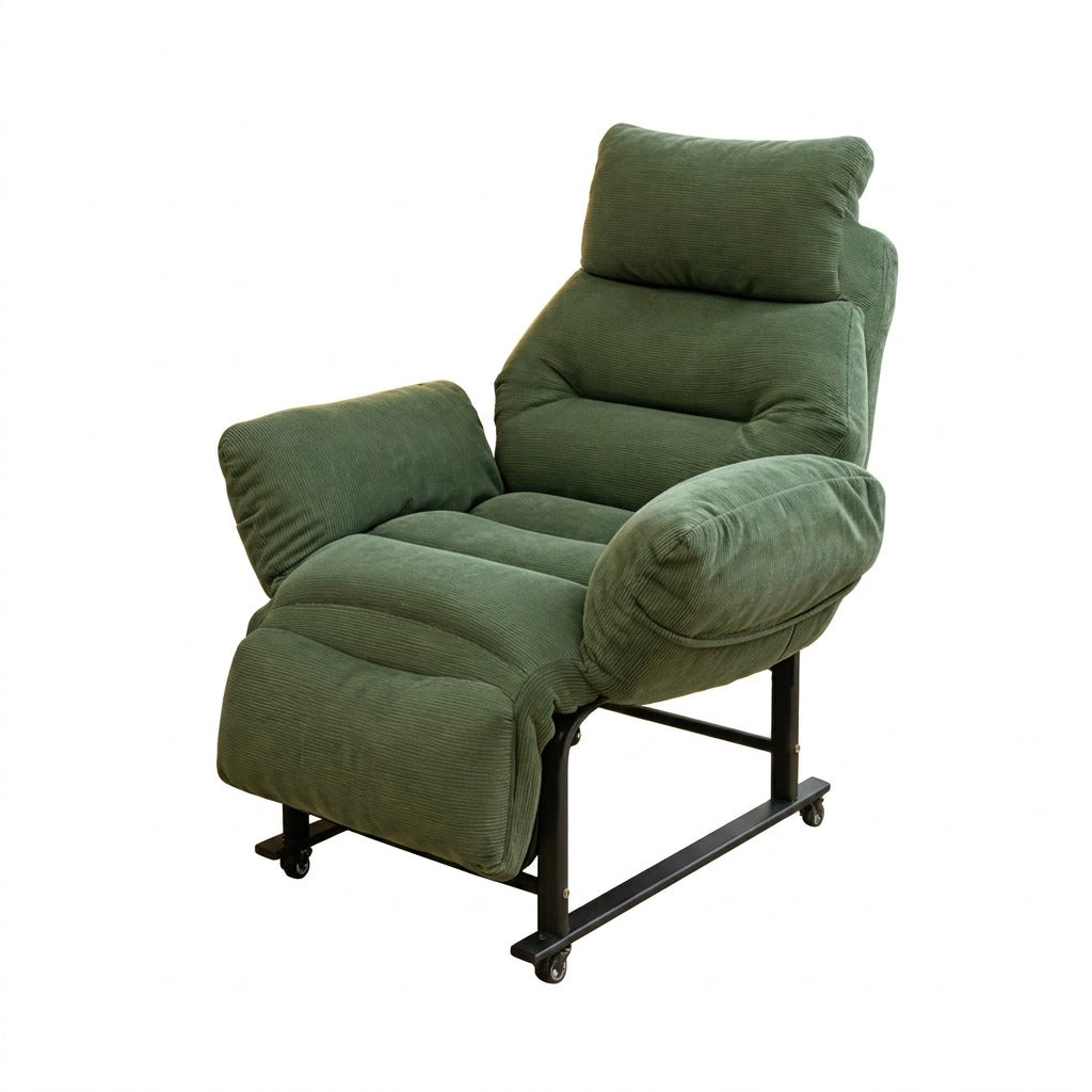 Cat-Scratch Leather Office Chair 5-Position Reclining Seat with Footrest Sofa Chair