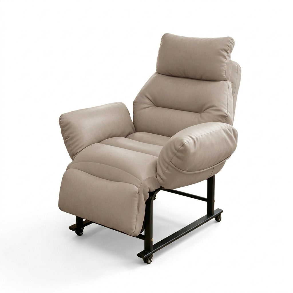 Cat-Scratch Leather Office Chair 5-Position Reclining Seat with Footrest Sofa Chair