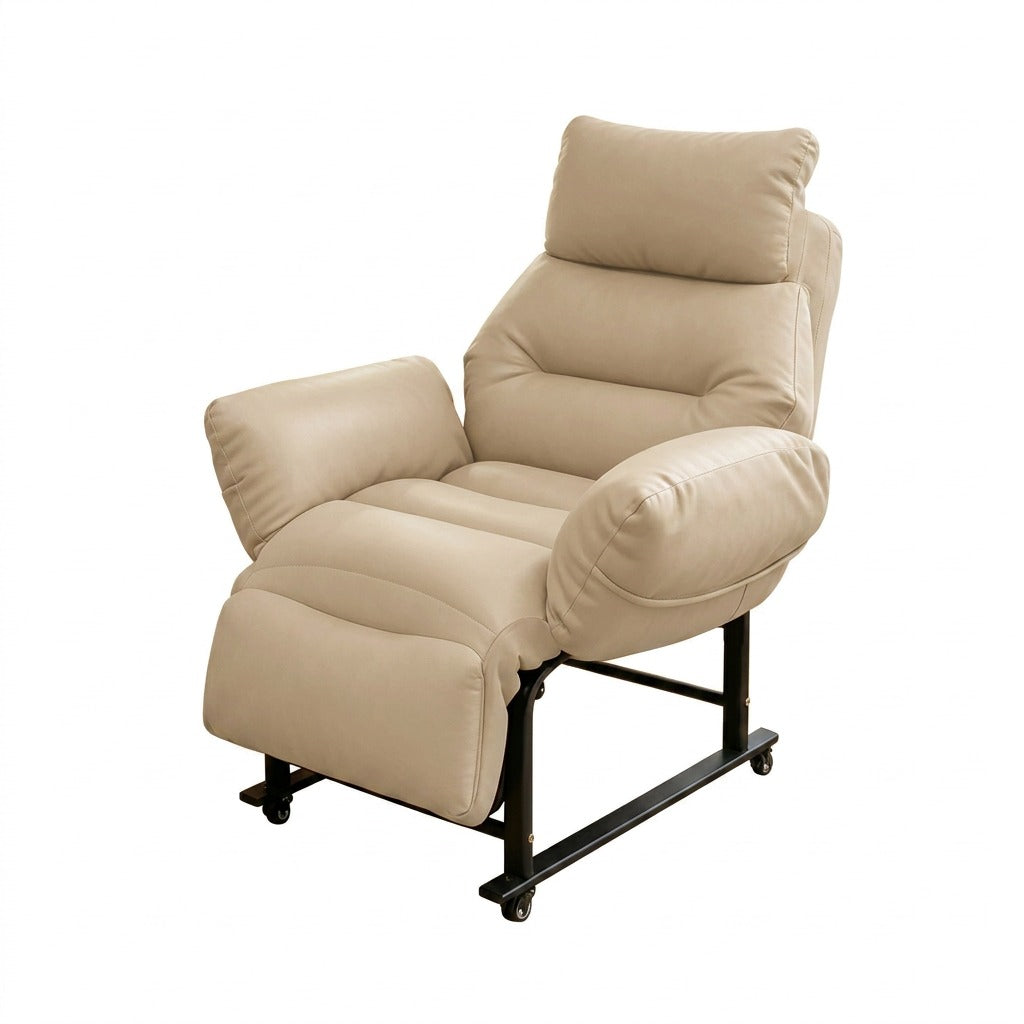 Cat-Scratch Leather Office Chair 5-Position Reclining Seat with Footrest Sofa Chair