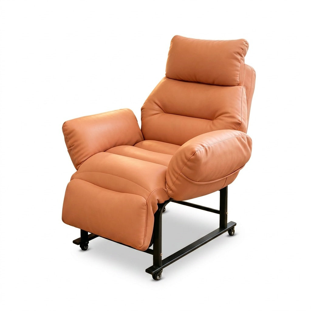 Cat-Scratch Leather Office Chair 5-Position Reclining Seat with Footrest Sofa Chair