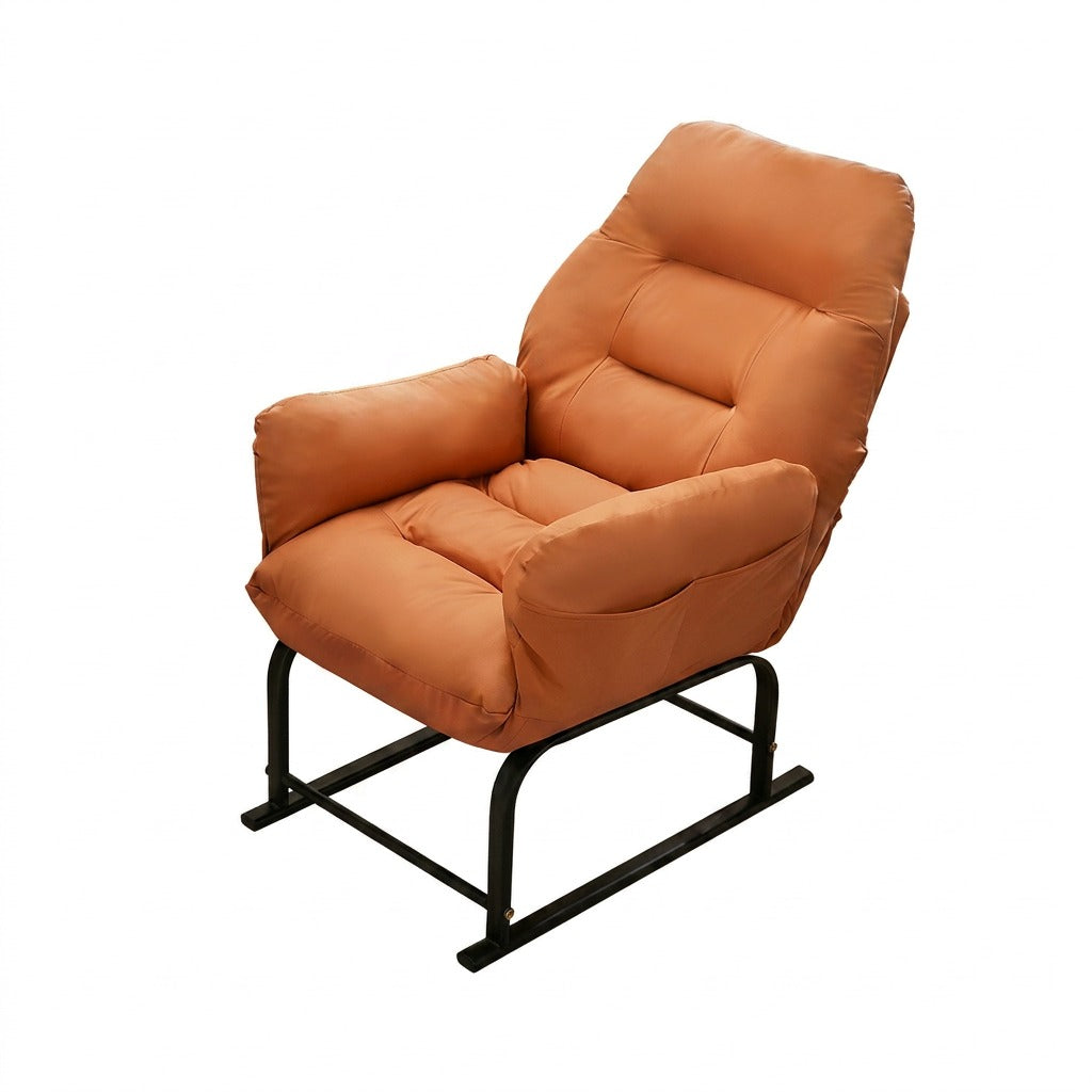 Cat-Scratch Leather Office Chair 5-Position Reclining Seat with Footrest Sofa Chair