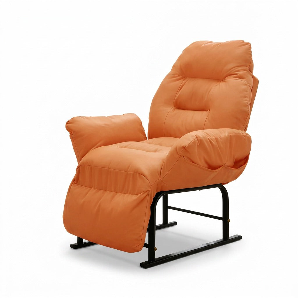 Cat-Scratch Leather Office Chair 5-Position Reclining Seat with Footrest Sofa Chair