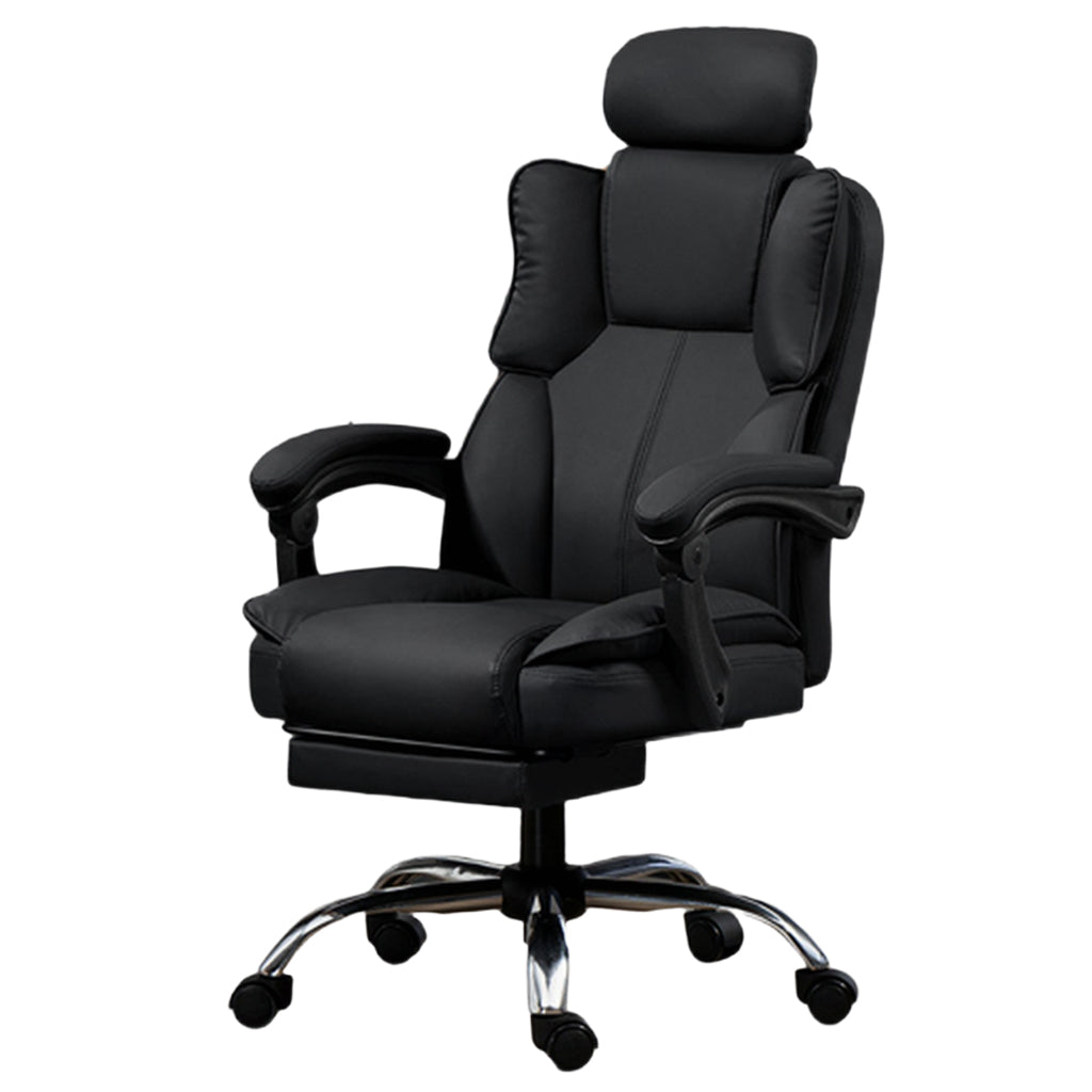 Ergonomic Office Chair with Tech Fabric Reclining Swivel Desk Seat | Black & Grey & Khaki