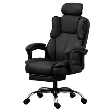 Ergonomic Office Chair with Tech Fabric Reclining Swivel Desk Seat | Black & Grey & Khaki