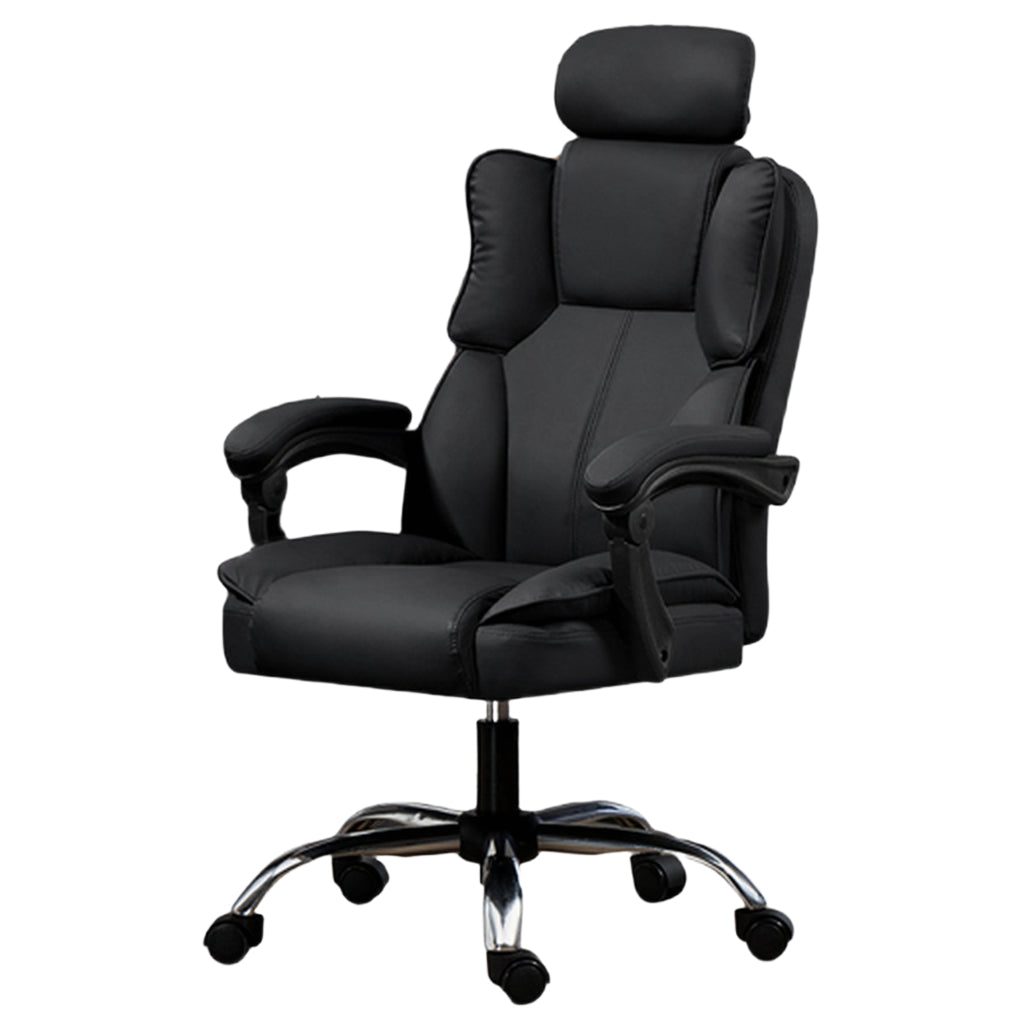 Ergonomic Office Chair with Tech Fabric Reclining Swivel Desk Seat | Black & Grey & Khaki