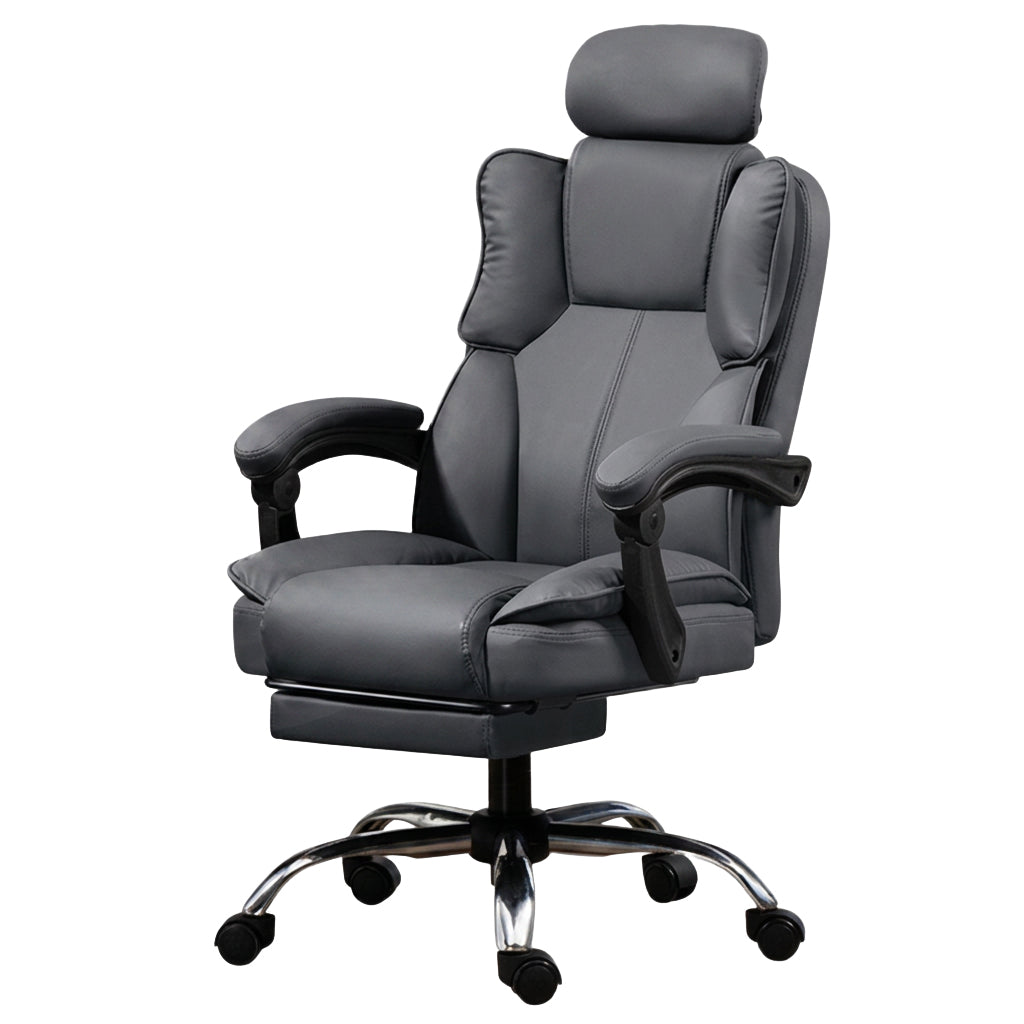 Ergonomic Office Chair with Tech Fabric Reclining Swivel Desk Seat | Black & Grey & Khaki