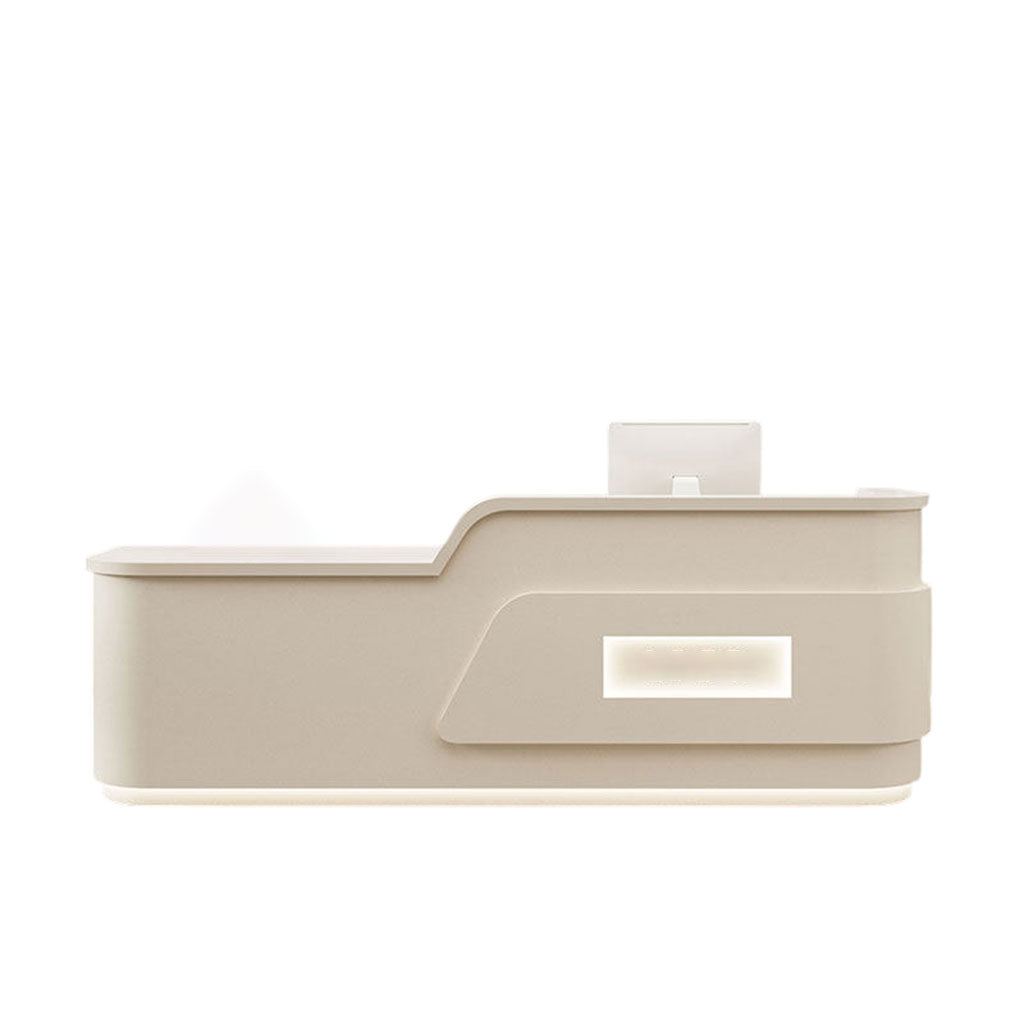 Cream Minimalist Reception Desk Beauty Salon Counter Boutique Service Desk Shop