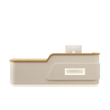 Cream Minimalist Reception Desk Beauty Salon Counter Boutique Service Desk Shop