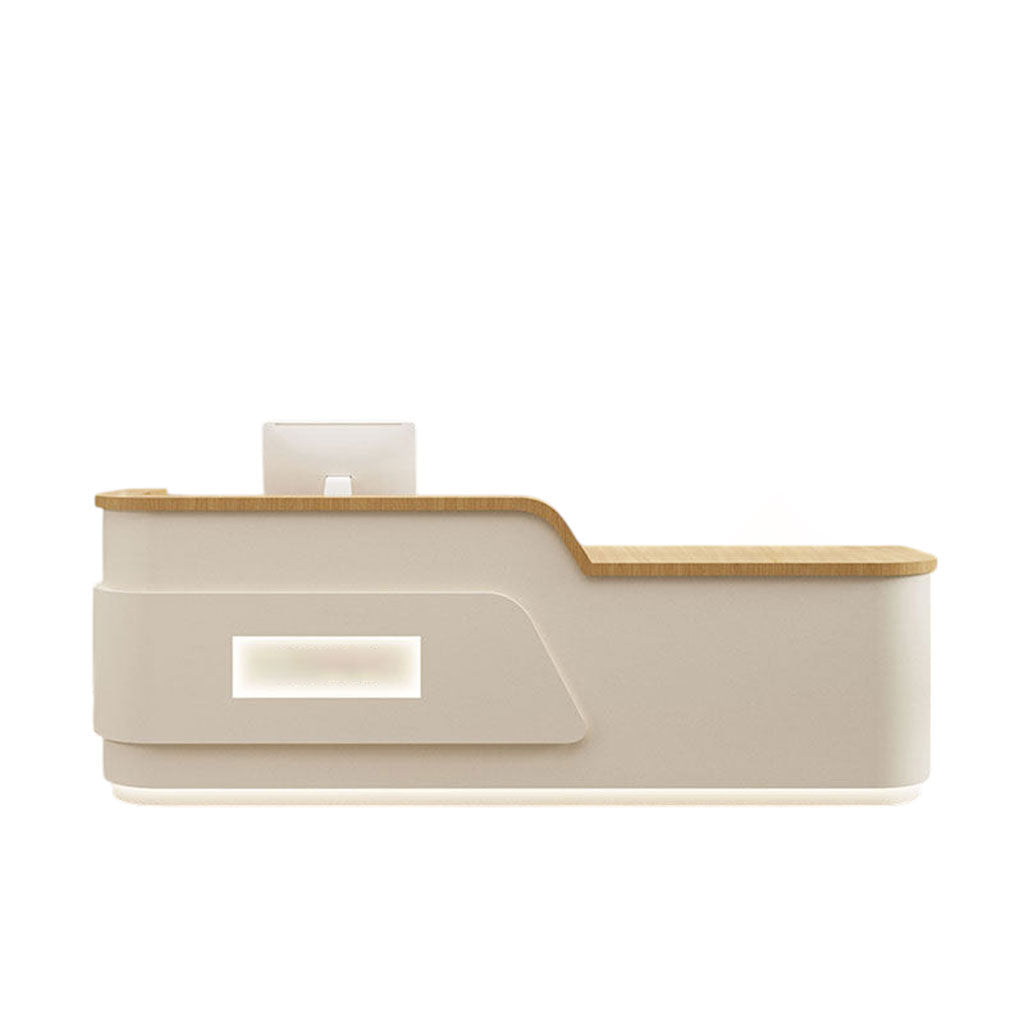 Cream Minimalist Reception Desk Beauty Salon Counter Boutique Service Desk Shop