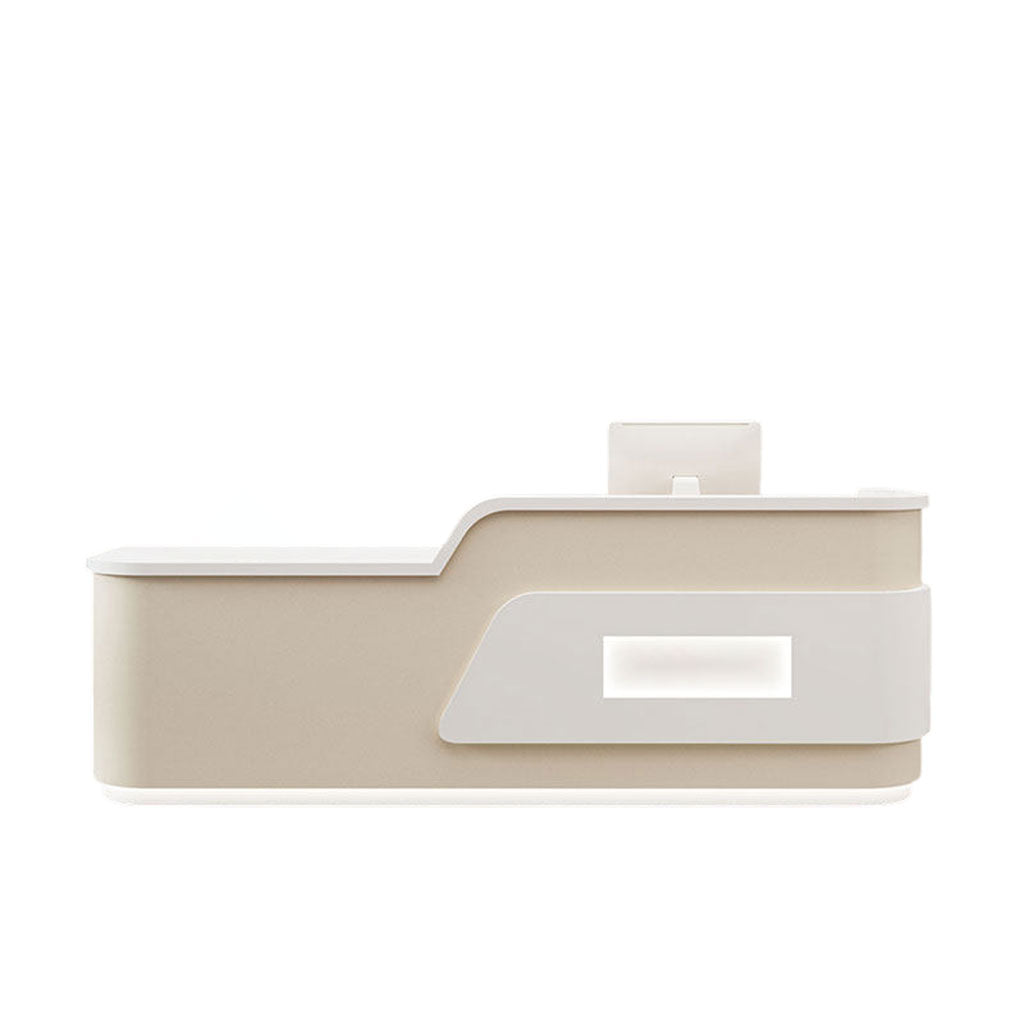 Cream Minimalist Reception Desk Beauty Salon Counter Boutique Service Desk Shop